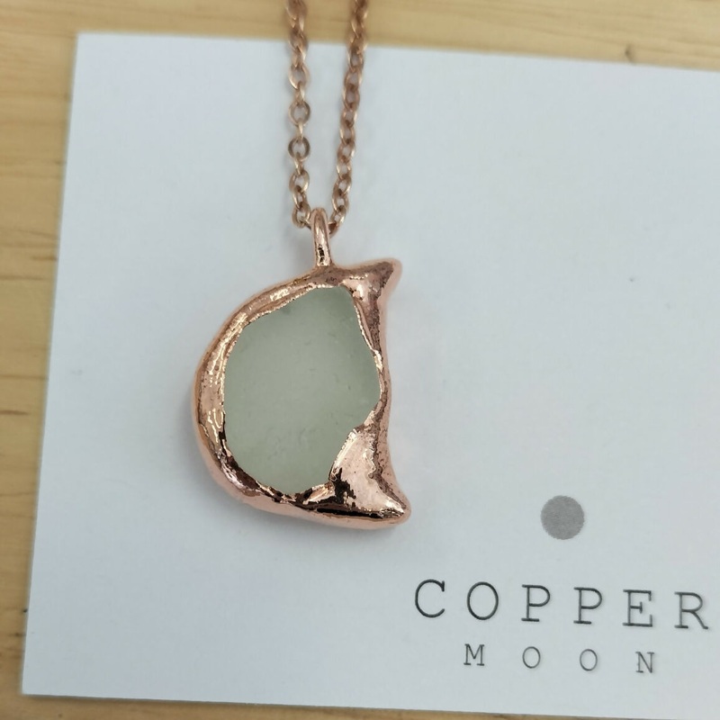 Seaglass Crescent Moon Necklace