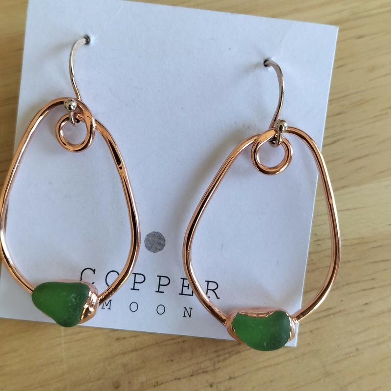Seaglass Green Earrings