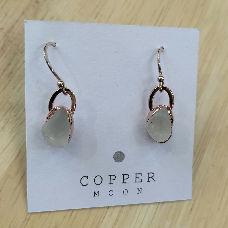 Seaglass White Drop Earrings