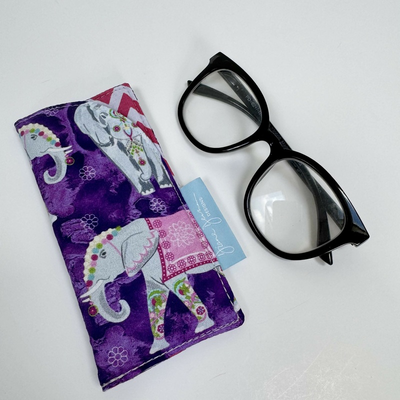 Slip In Glasses Case – Purple Elephant