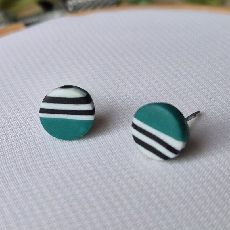 Breton And Emerald Stud Earrings