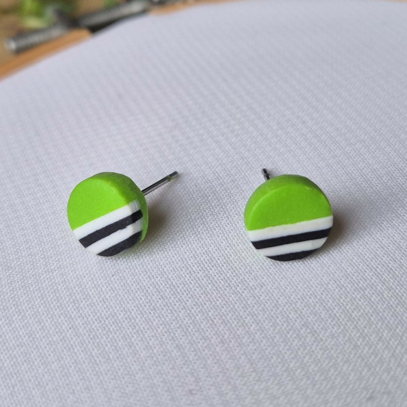 Breton And Lime Stud Earrings