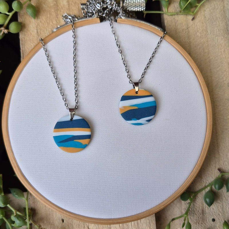 Coastal Wave Circle Necklace