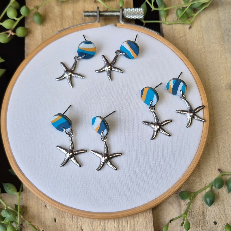 Coastal Wave Starfish Earrings