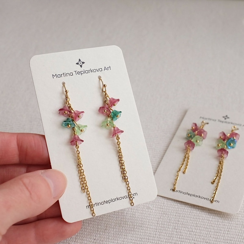 Colourful Chain Flower Earrings