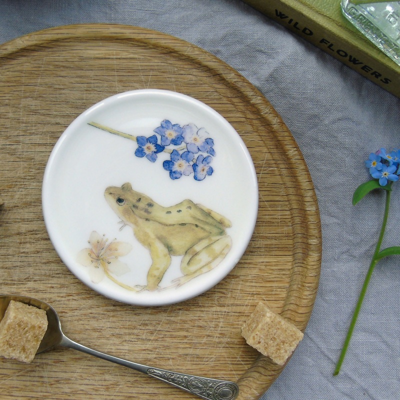 Forget me not Flower and Frog Coaster