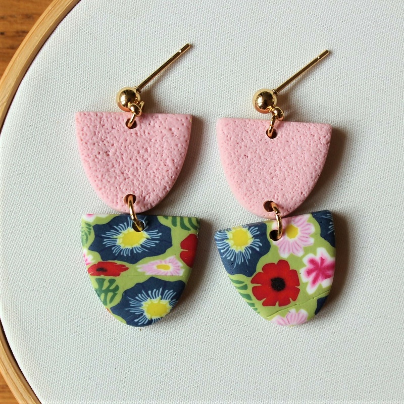 Garden Bloom Pink Arch Earrings