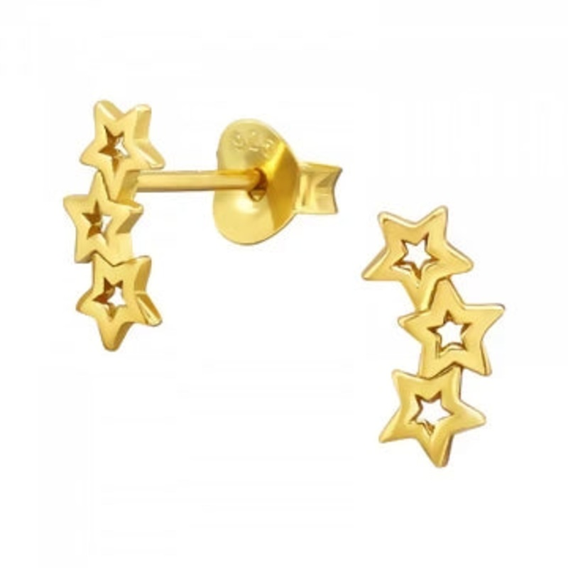 Gold Triple Stars Stud|Gold Triple Stars Stud