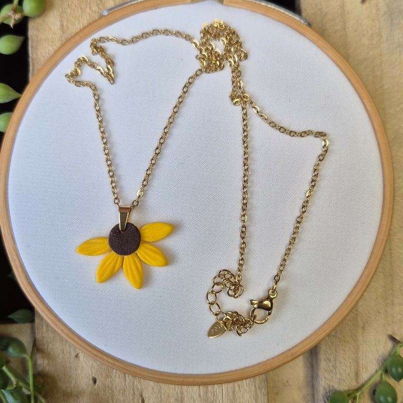 Half Large Sunflower Necklace