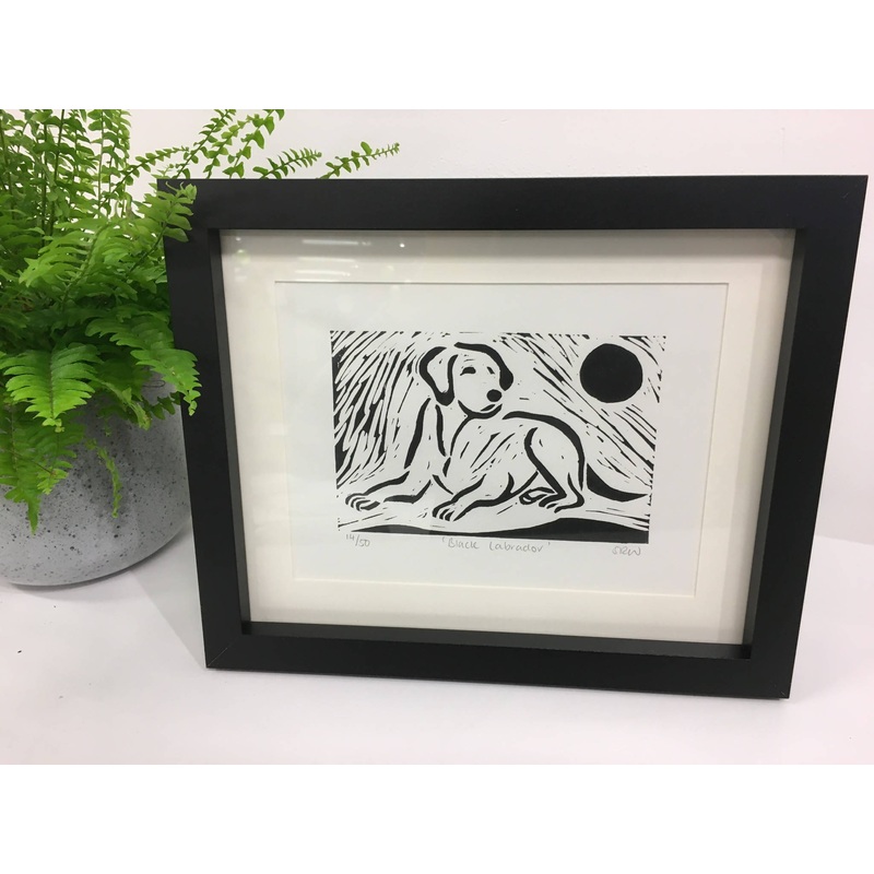Labrador Framed Lino Cut Print