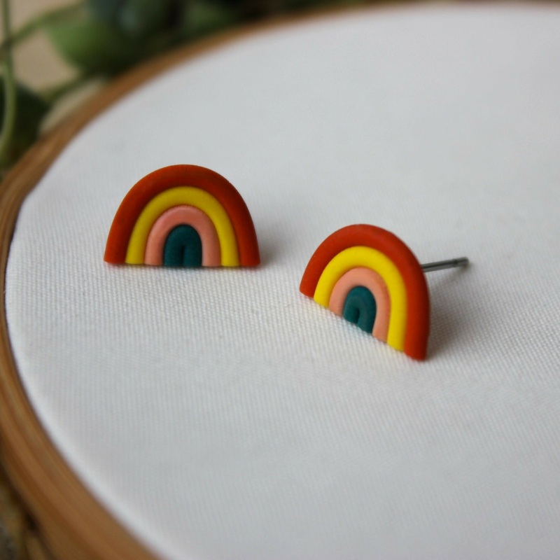Rainbow Stud Earrings
