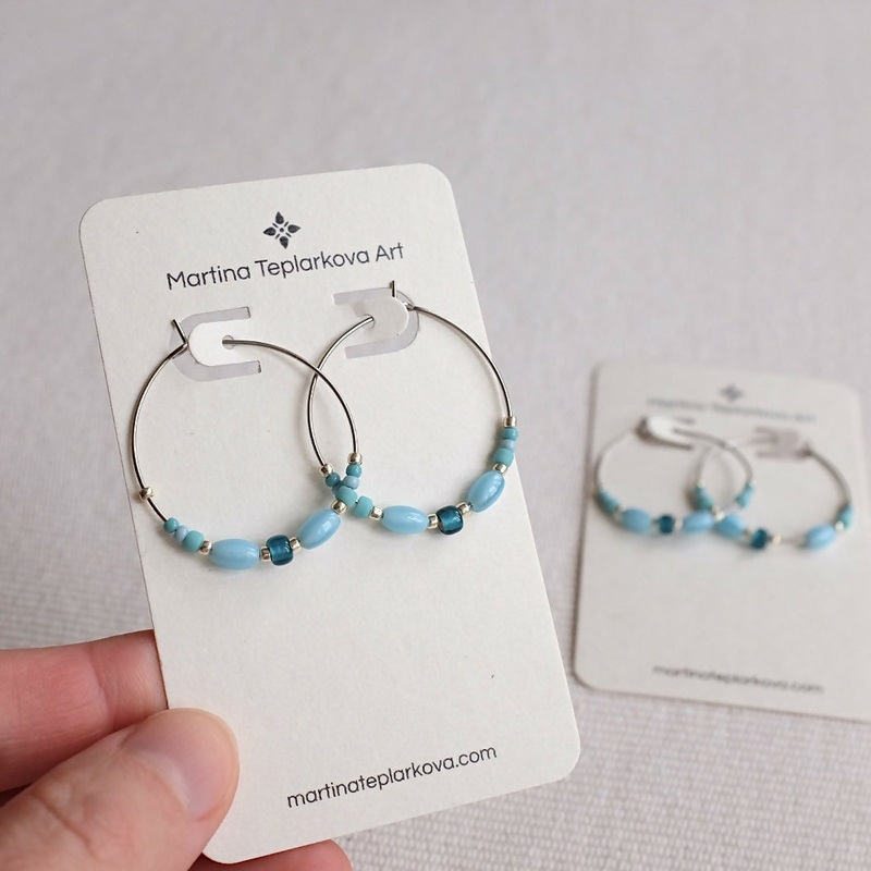 Teal Hoop Earrings