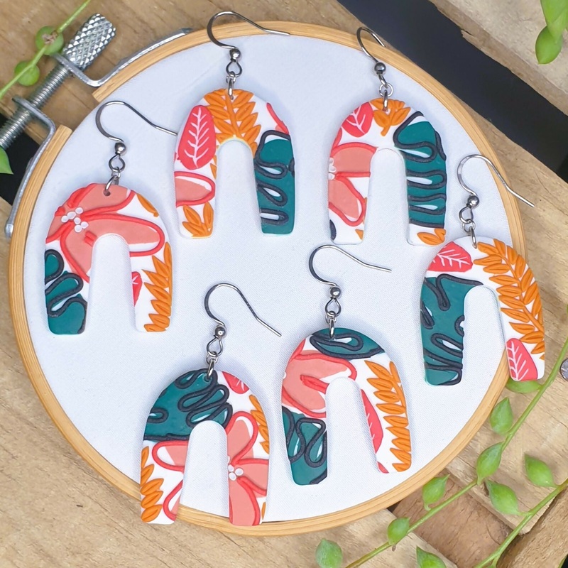 Tropical Twist Arch Earrings