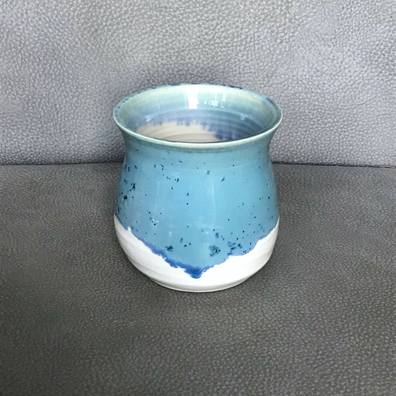White and Blue Vase / Pot|Vase