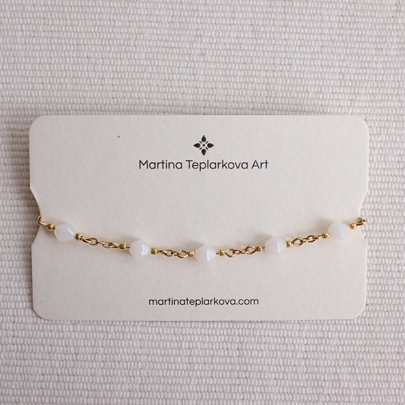 White and Gold Adjustable Bracelet