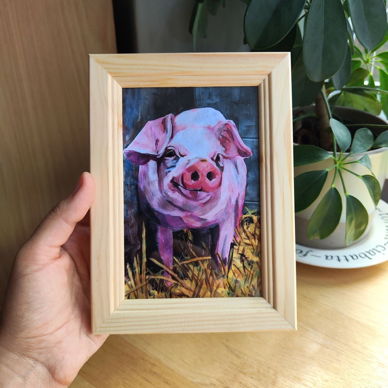 Art Print – Pig – Postcard / Mini Art Print / Framed Options