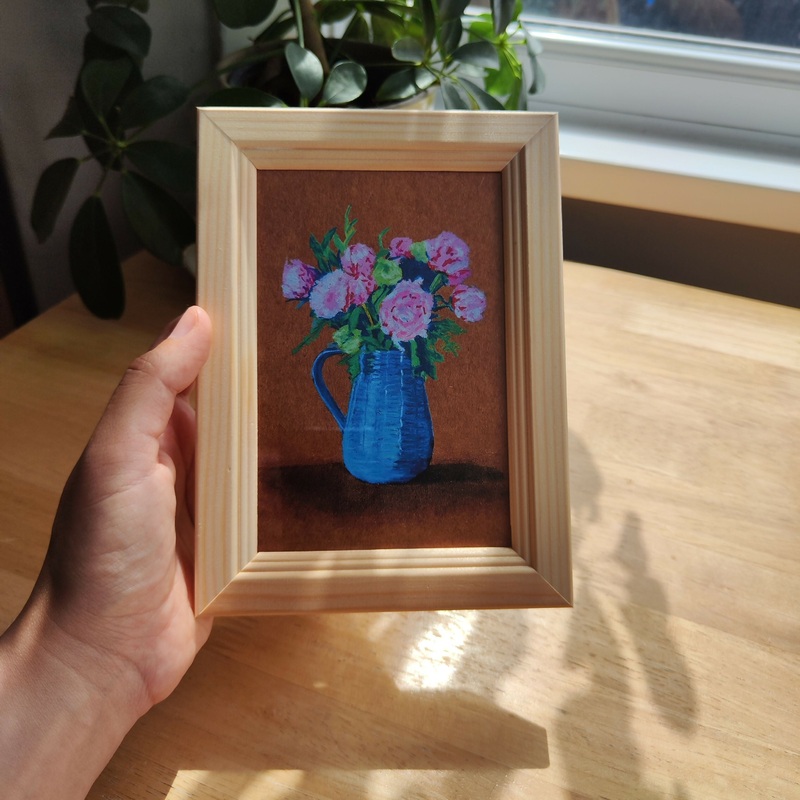 Art Print – Pink Flowers – Postcard / Mini Art Print / A5 Art Print / Framed Options