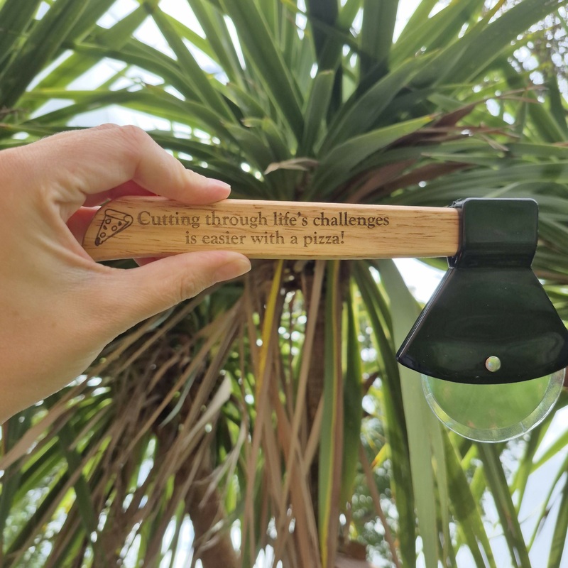 Bamboo Axed Shaped Pizza Cutter – Challenges are easier with pizza