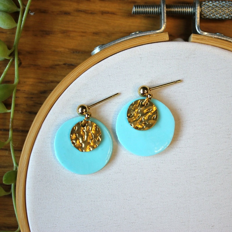 Celestial Blue Circle Earrings