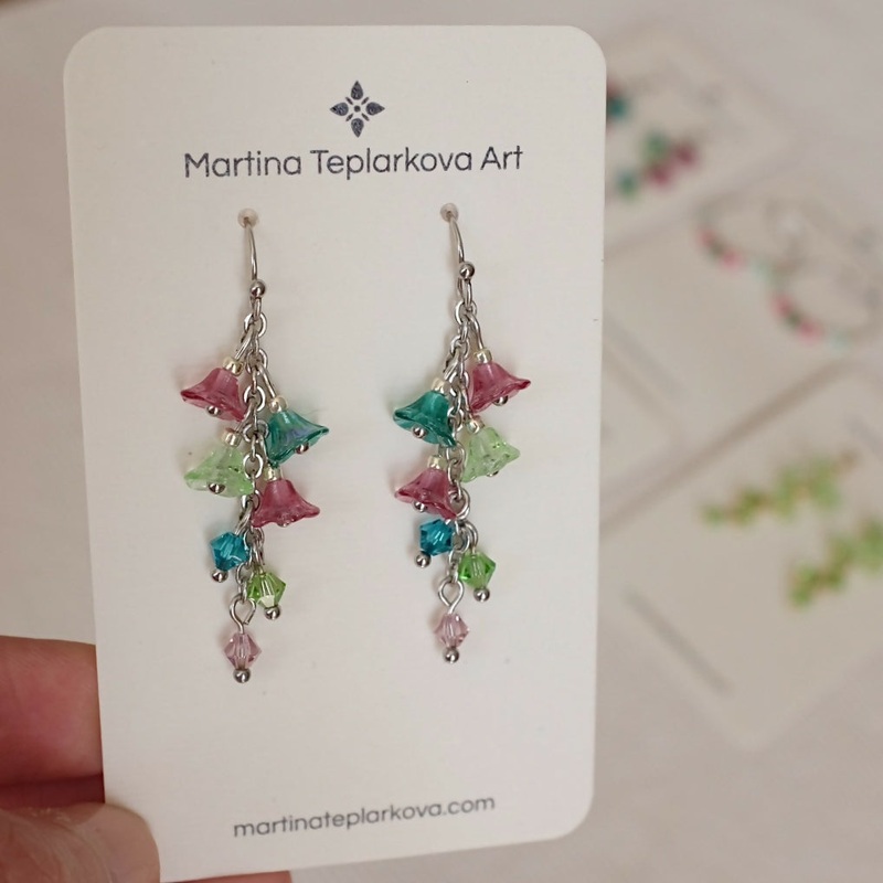 Colourful Flowers Cluster Earrings