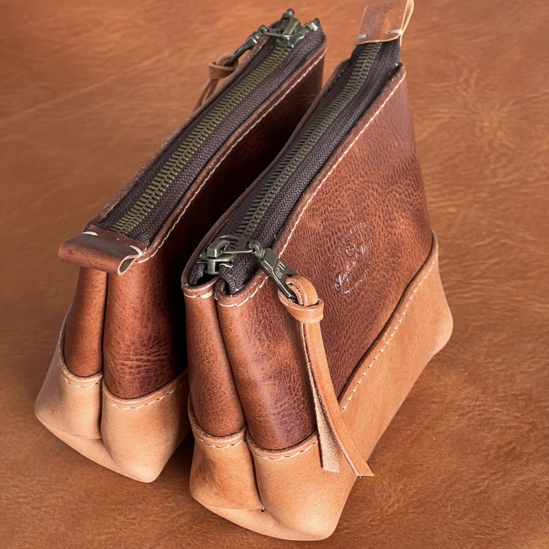 Handmade Italian Vegetable Tanned Leather Accessories Bag