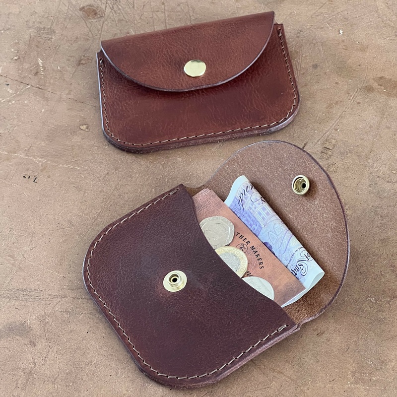 Handmade Italian Vegetable Tanned Leather Snap Wallets – Brown