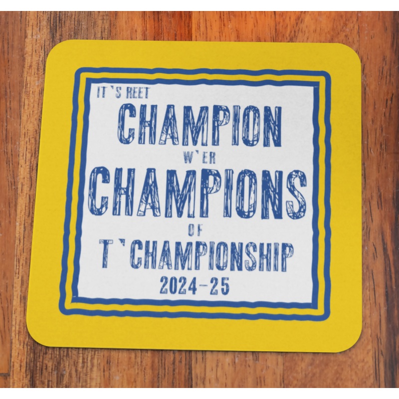 Leeds Utd Coaster CHAMPIONS Design