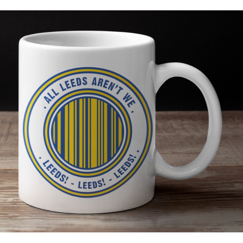 Leeds Utd Mug & Coaster Set BARCODE Design