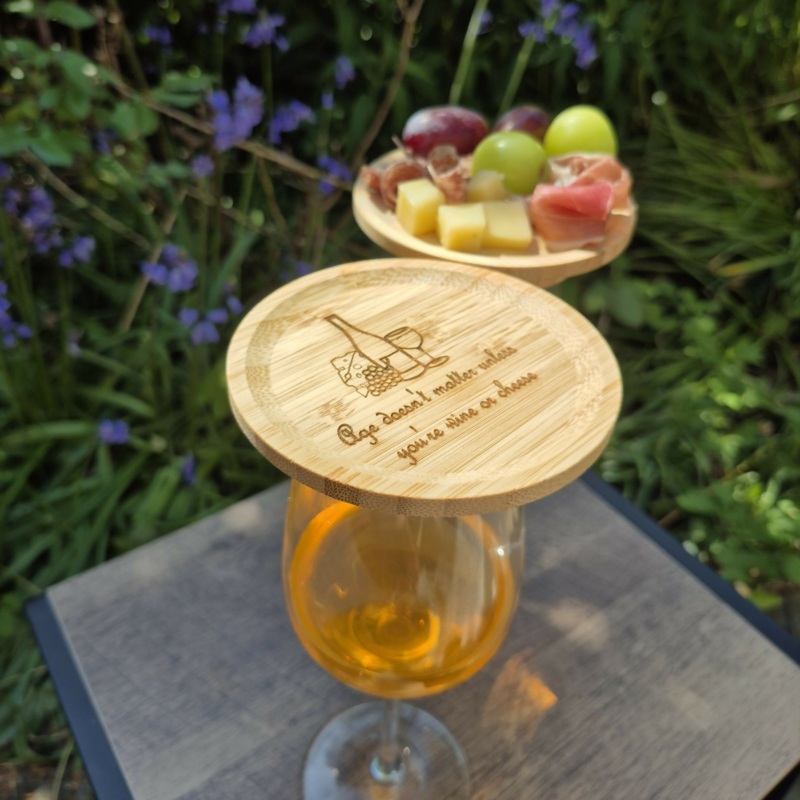 Mini Wine Glass Charcuterie Board  Portable Snack Topper – Age & Wine