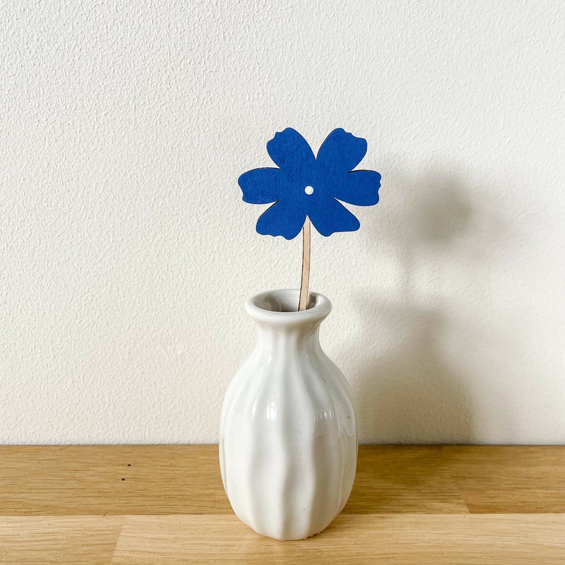 Mini Wooden Blue Flower