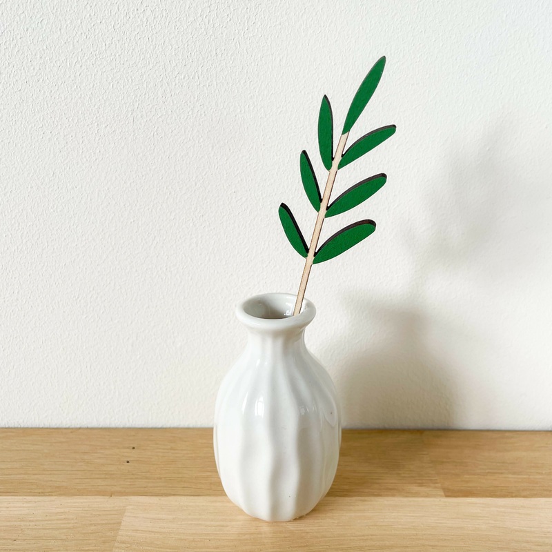 Mini Wooden Leaf Branch