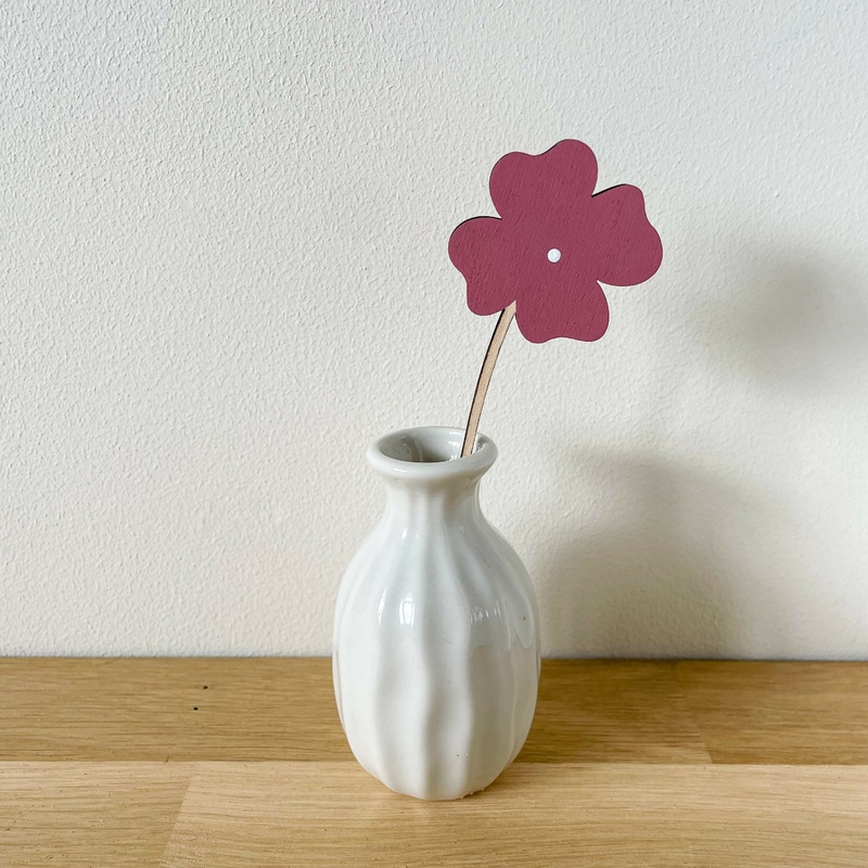 Mini Wooden Pink Flower