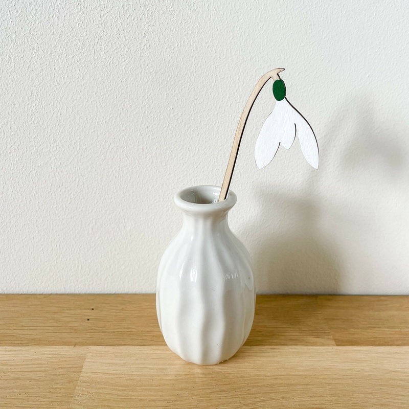 Mini Wooden Snowdrop Flower