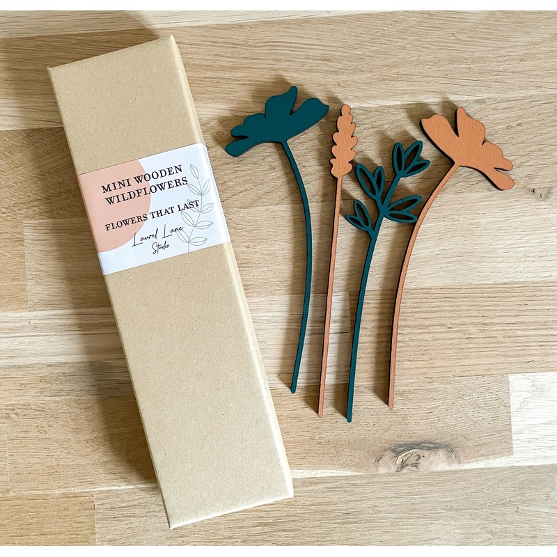 Mini Wooden Wildflowers Set – Orange
