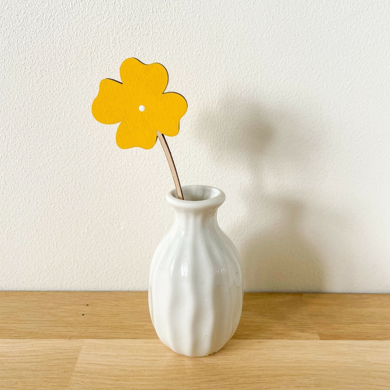 Mini Wooden Yellow Flower