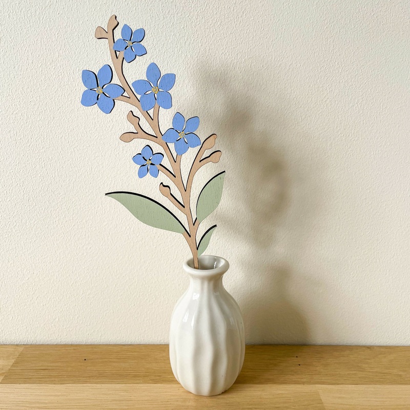 Wooden Multi Flower Stem – Forget Me Not