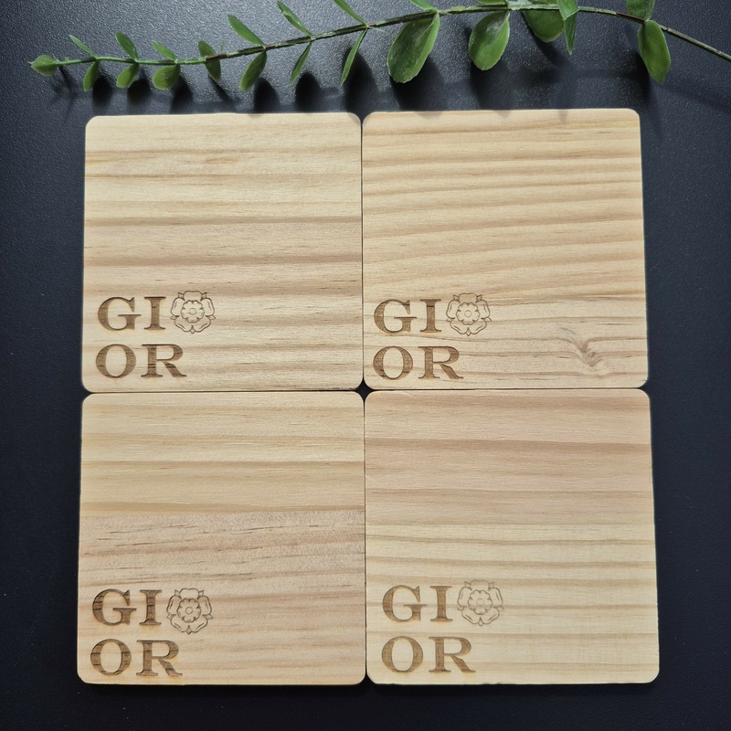 Wooden Yorkshire Rose Coaster with Yorkshire Sayings – GI OR