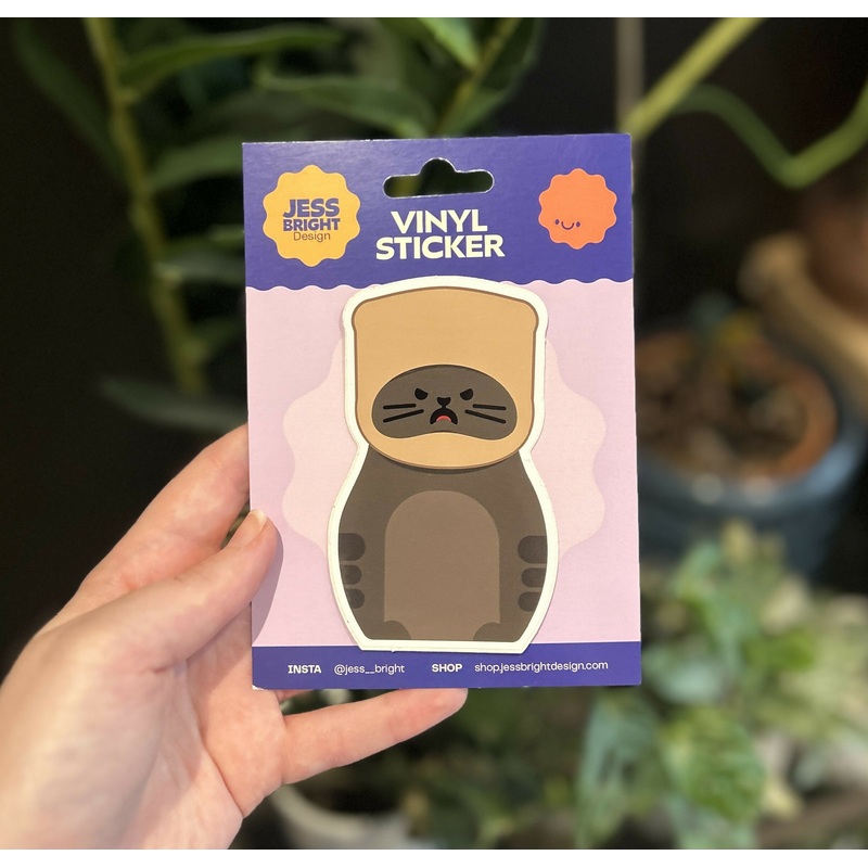 Angry Bread Cat sticker
