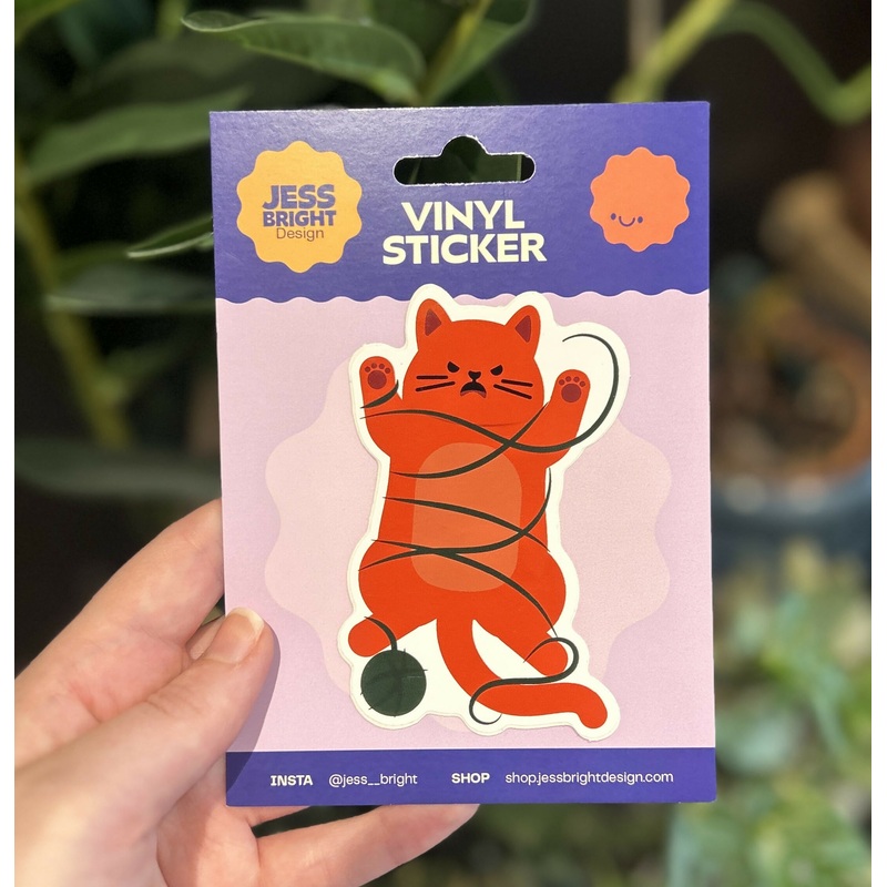 Angry Tangle Cat sticker