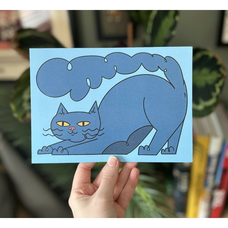 Blue Cat A5 Print