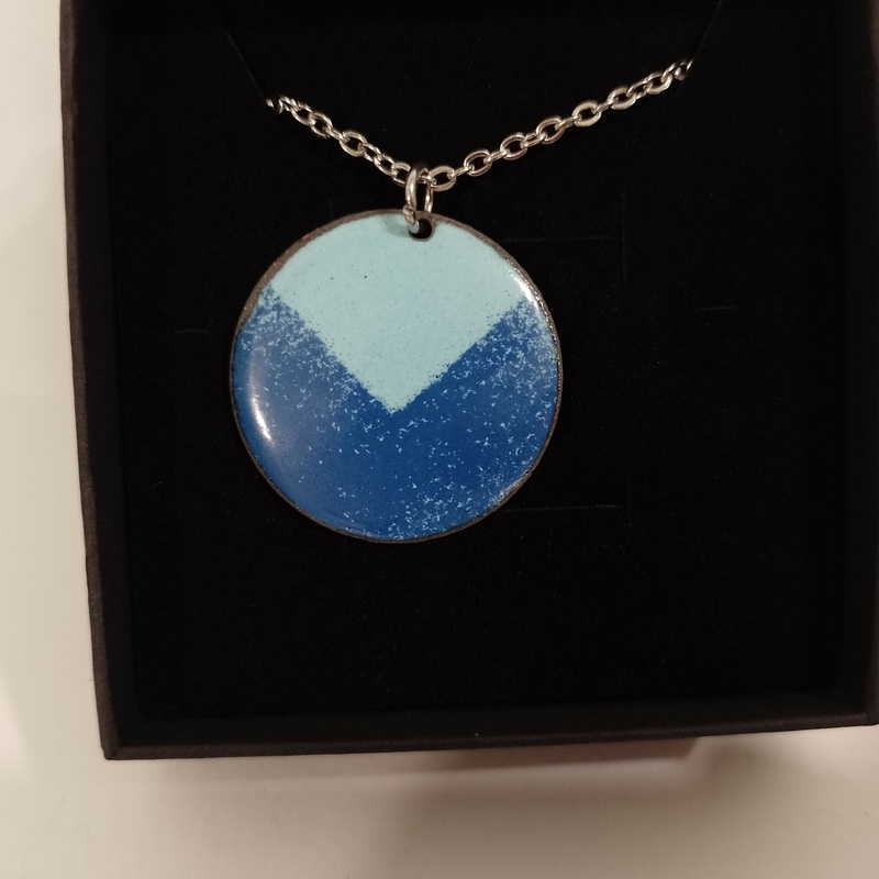 Blue Circle Enamel Pendant