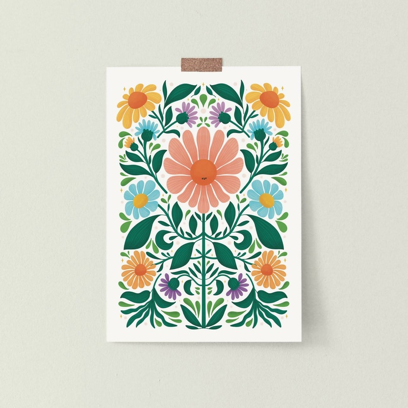 Floral Pattern Print A3
