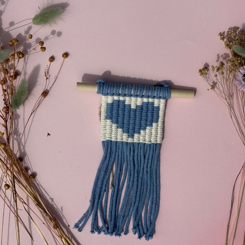 Heart Macrame Wall Hanging|Pink|Blue|Green|Yellow
