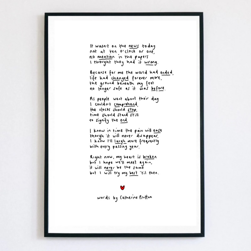 It Wasn’t on the News Today Sympathy Poem