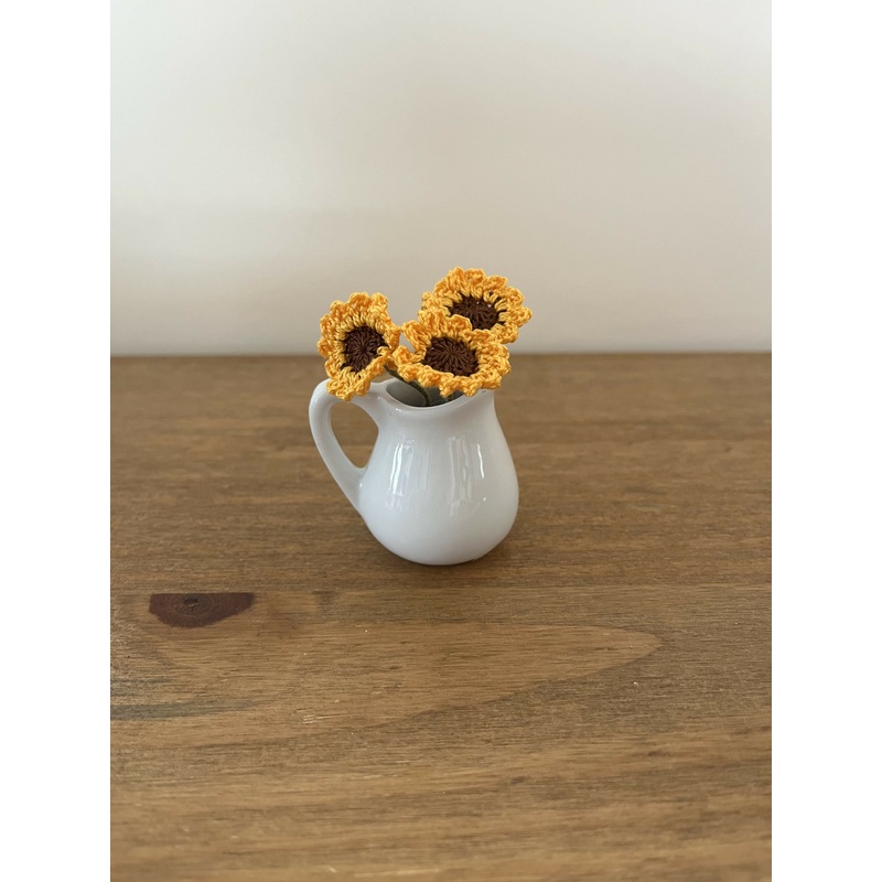 Jug of Crochet Flowers