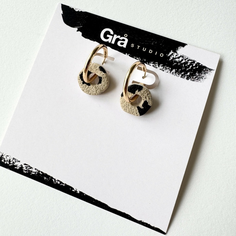 Maggie Gold Hoops with Dalmatian Charm