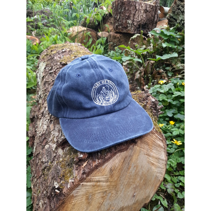 Mountains Embroidered Cap|blue|pink