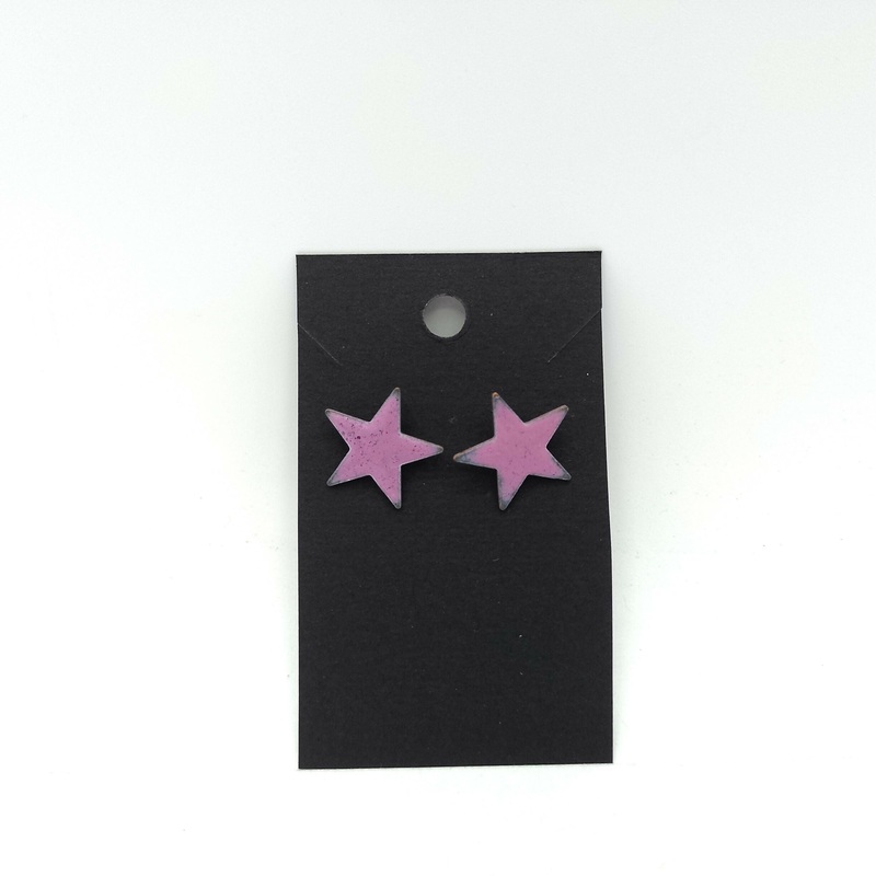 Pink Star Enamel Studs