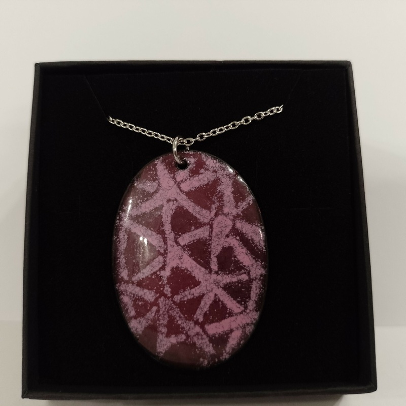 Purple Oval Enamel Pendant