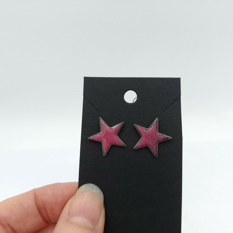 Purple Star Enamel Earring Stud